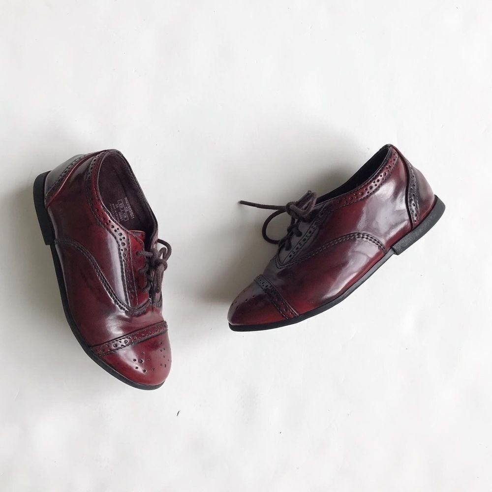 ZARA HTF maroon Oxford bluchers EUC size 23(7)